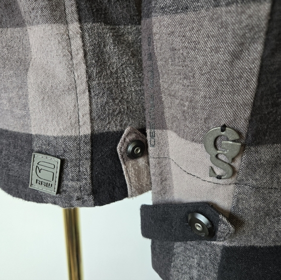 G STAR RAW Grey And Black Plaid Fitted Cotton Jacket. Size XS - Picture 7 of 16